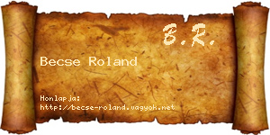 Becse Roland névjegykártya